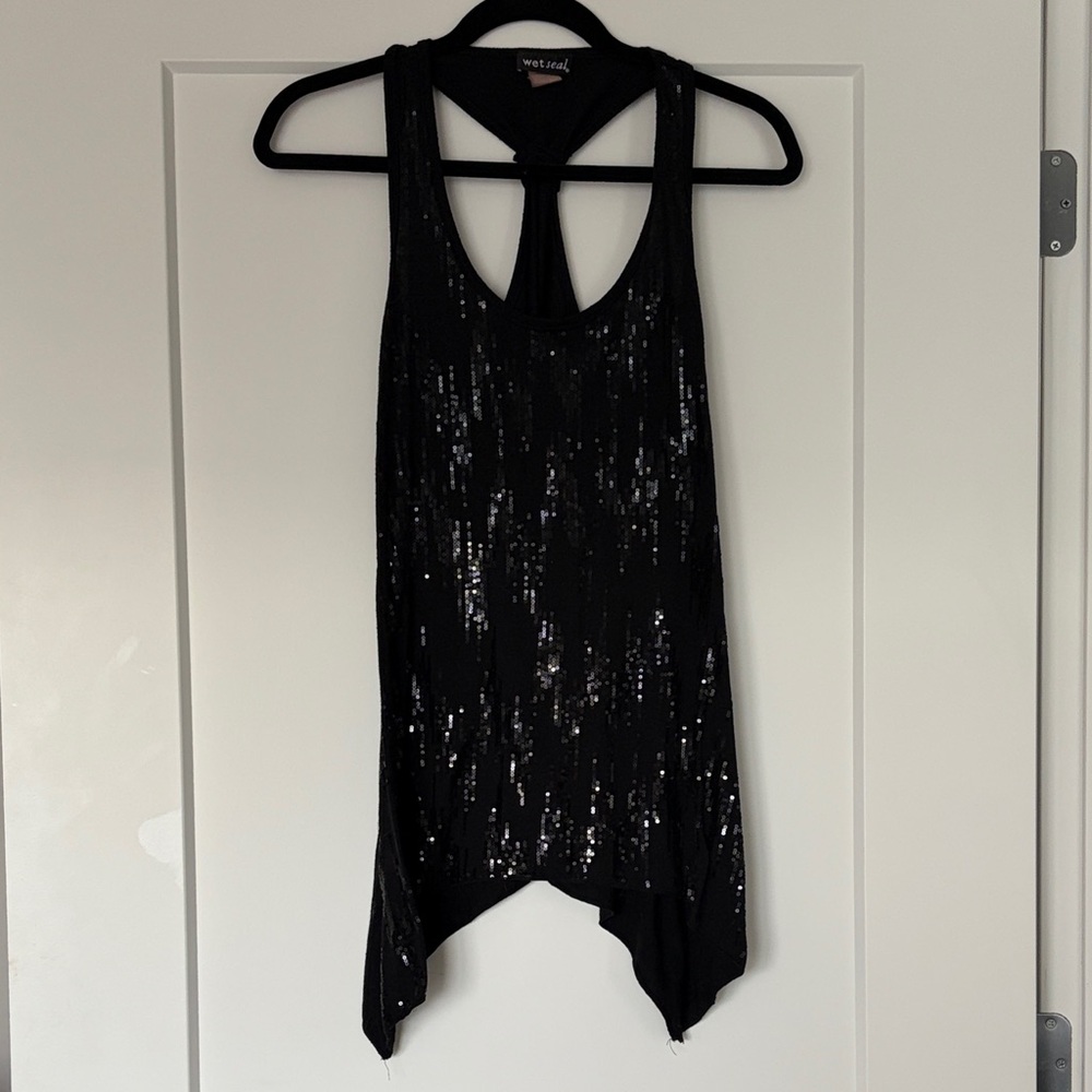 Vintage 90’s Wet Seal Black Sequin Tank Top
